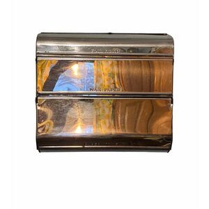 VINTAGE Garnerware chrome wall mounted kitchen organizer for foil wrap, wax pape
